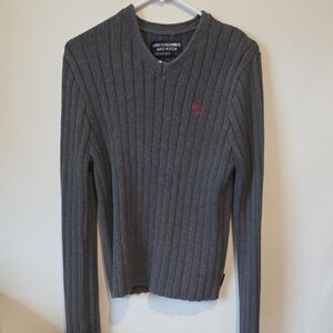 Abercrombie & Fitch Charcoal V-Neck Sweater
